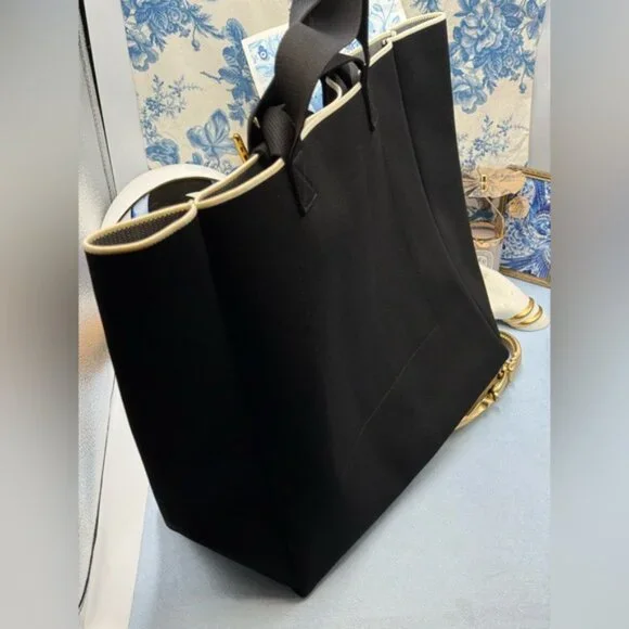 🆕 ALL SAINTS 🧿 NWT Large Izzy East-West Tote, Black/White - Picture 6 of 11